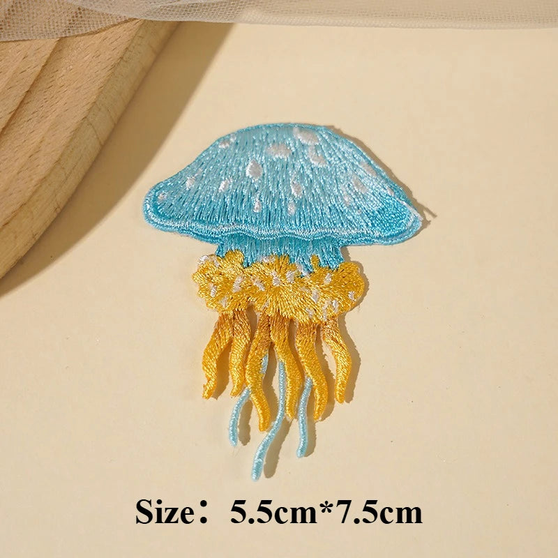 Sealife Embroidered Iron-On Patch
