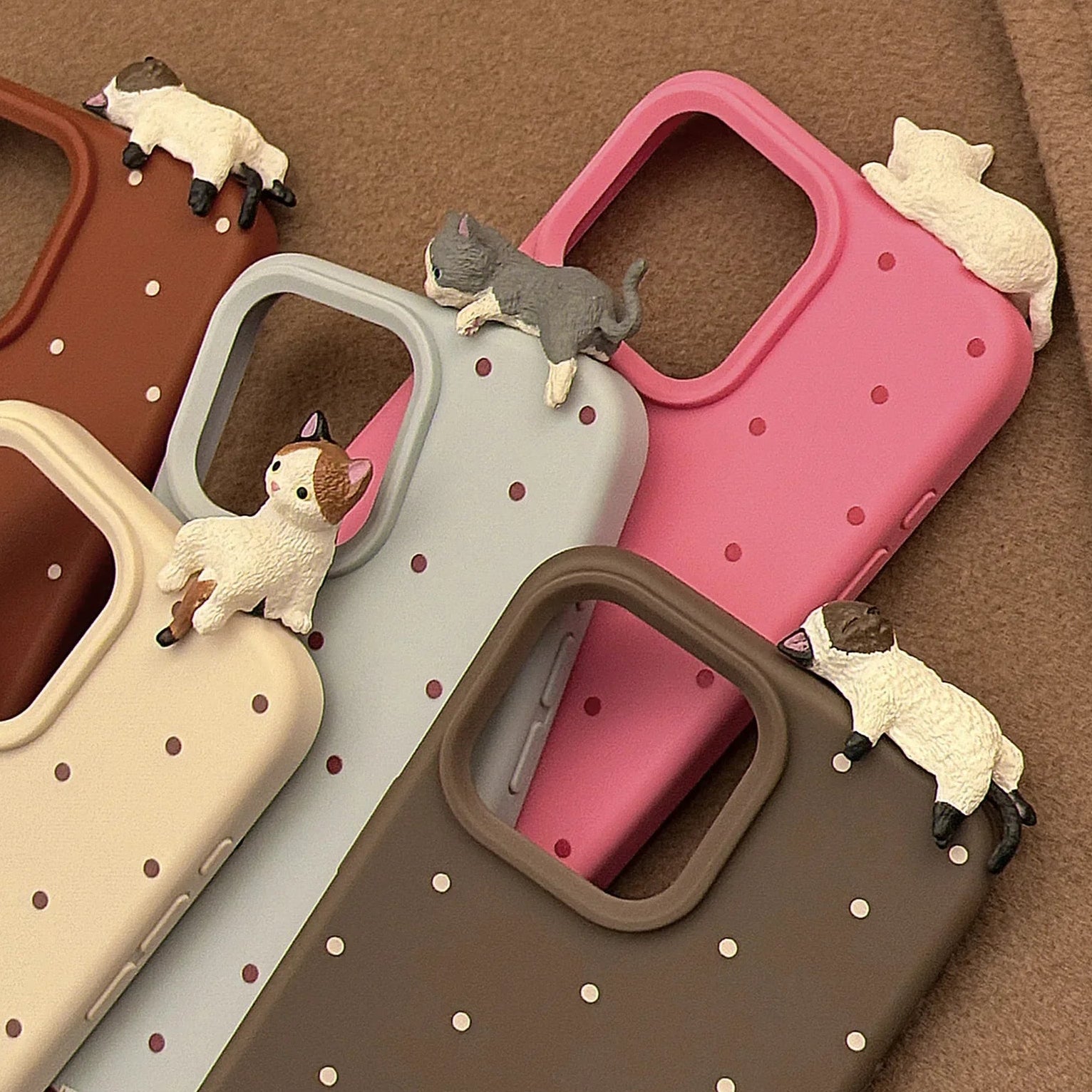 Cat Friends Polka Dot iPhone Case (5 Designs) - Ice Cream Cake