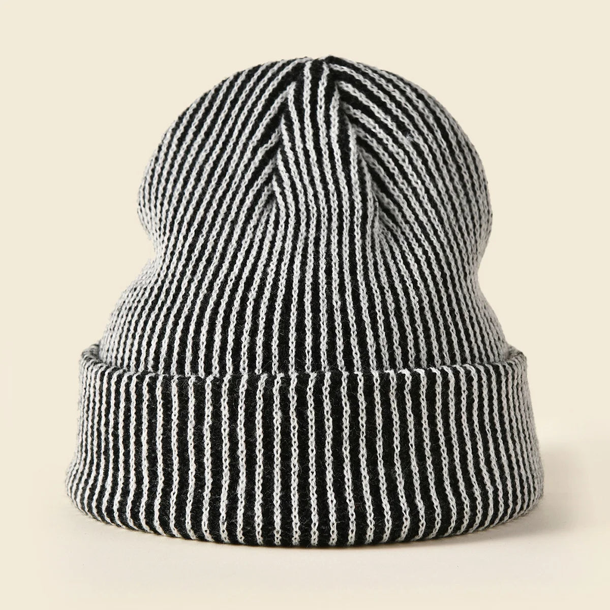 Knitted Ribbed Beanie Hat