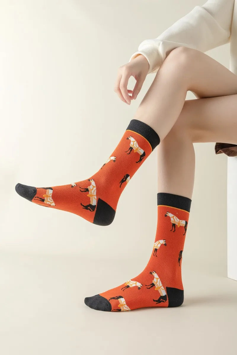 Horse Theme Crew Socks