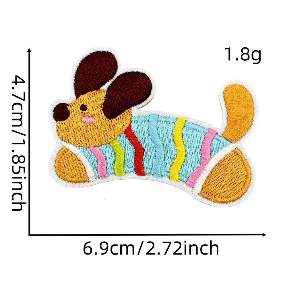 Cartoon Dachshund Embroidered Iron on Patch