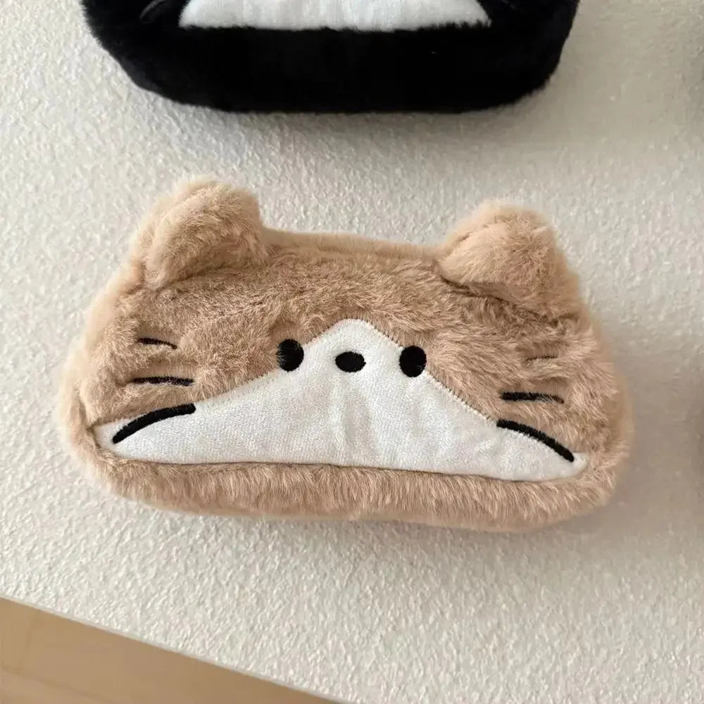 Kids Gift Funny Cat Cartoon Pencil Case Cute Kawaii Stationery Storage Bag Fluffy Large Capacity Cat Stationer Bag Student Use - Ice Cream Cake