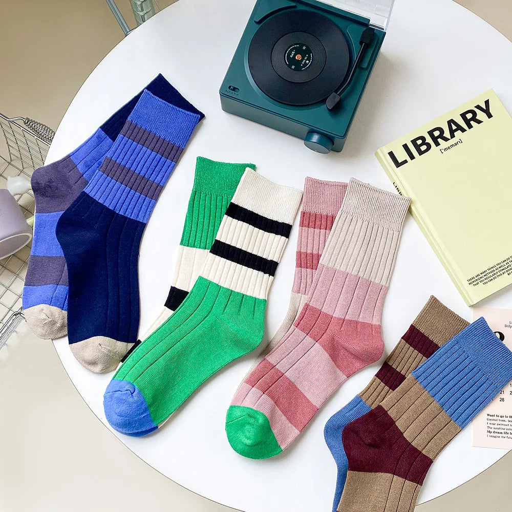 Ice Cream Stripe Crew Socks