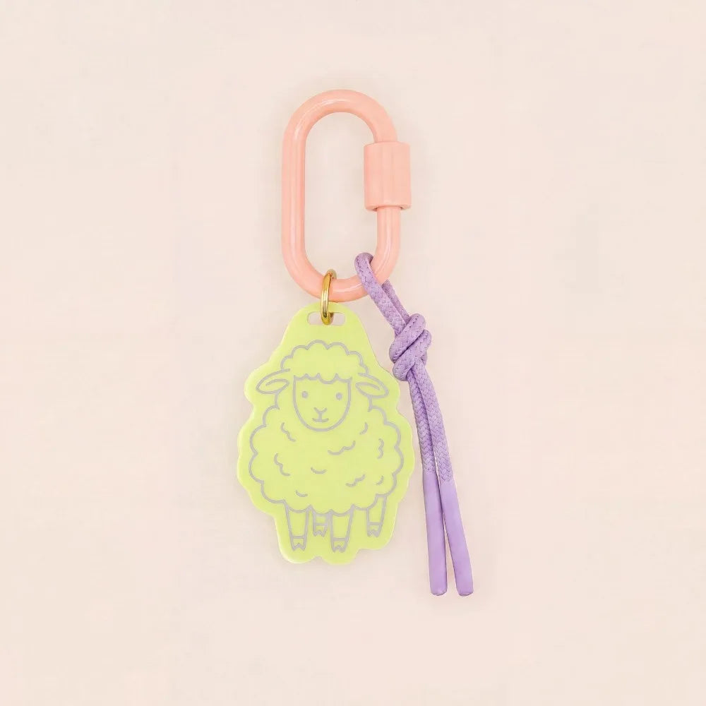 Printed Dog Rope Woven Acrylic Keychain Cat Rabbit Animals Series Pendant Cartoon Design Deer Bag Chain Charms DIY Accessories - Ice Cream Cake