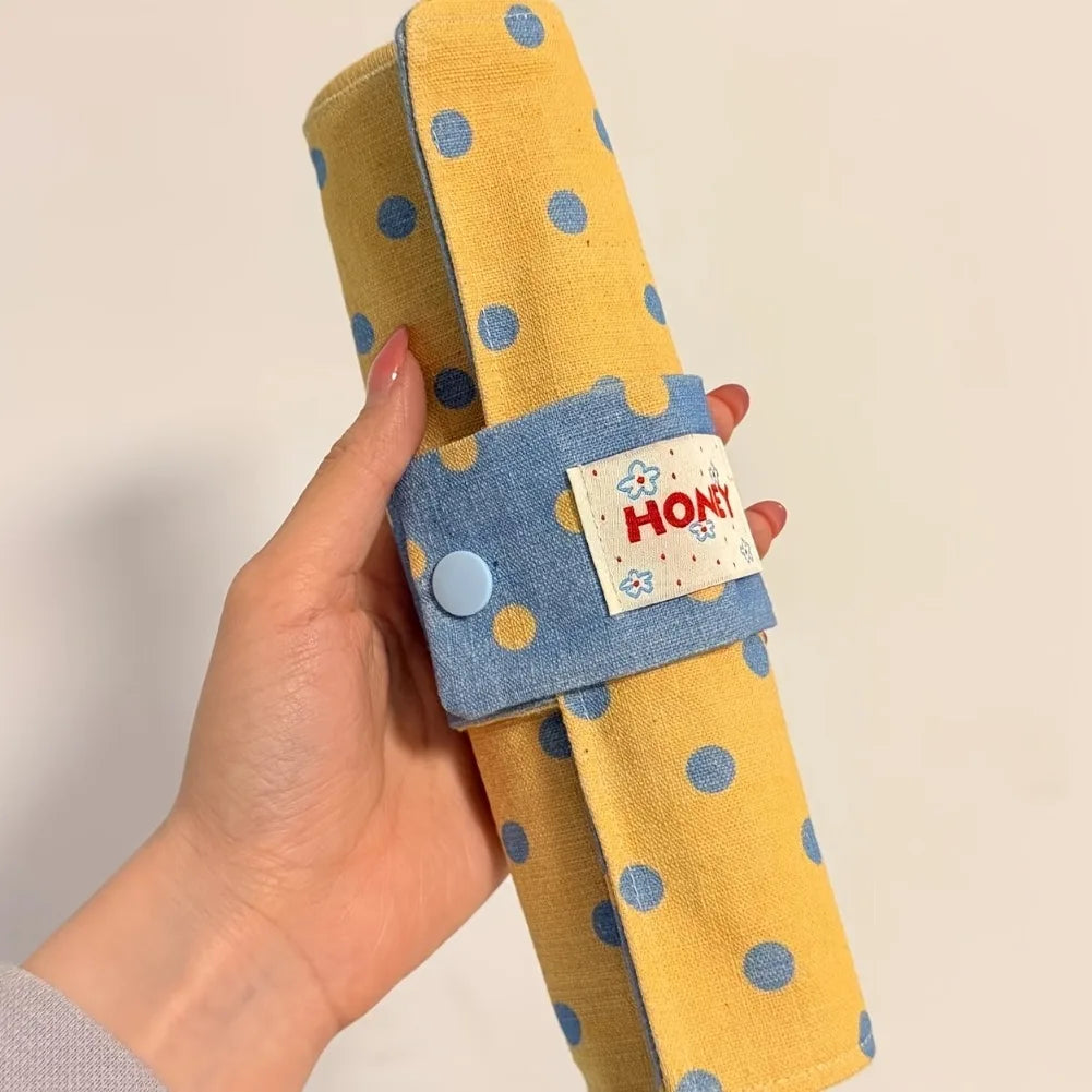 Pola Dot Roll-Up Pencil Case