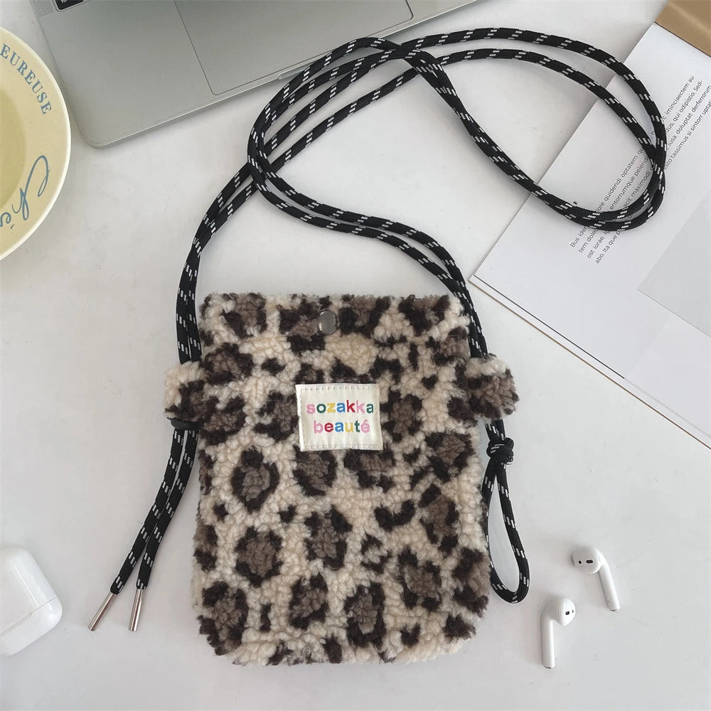 Teddy Fur Plush Pattern Shoulder Bag