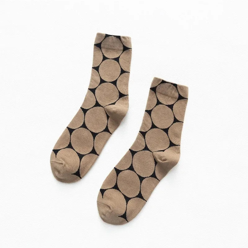 Stylish Dot Crew Socks - Ice Cream Cake