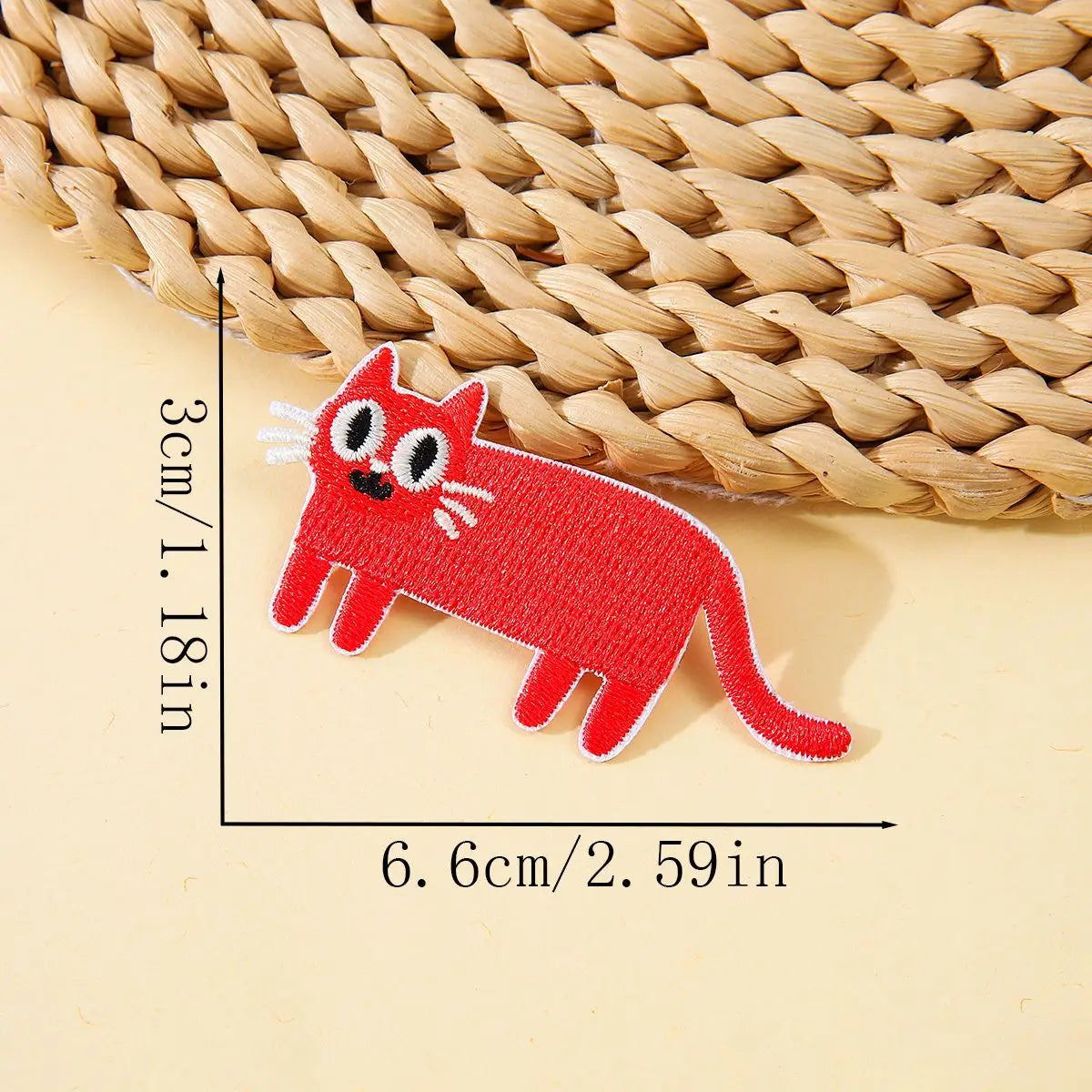 Cartoon Cat Embroidered Iron-On Patch