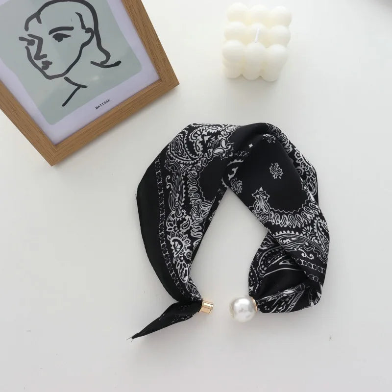 Faux Pearl Detail Scarf