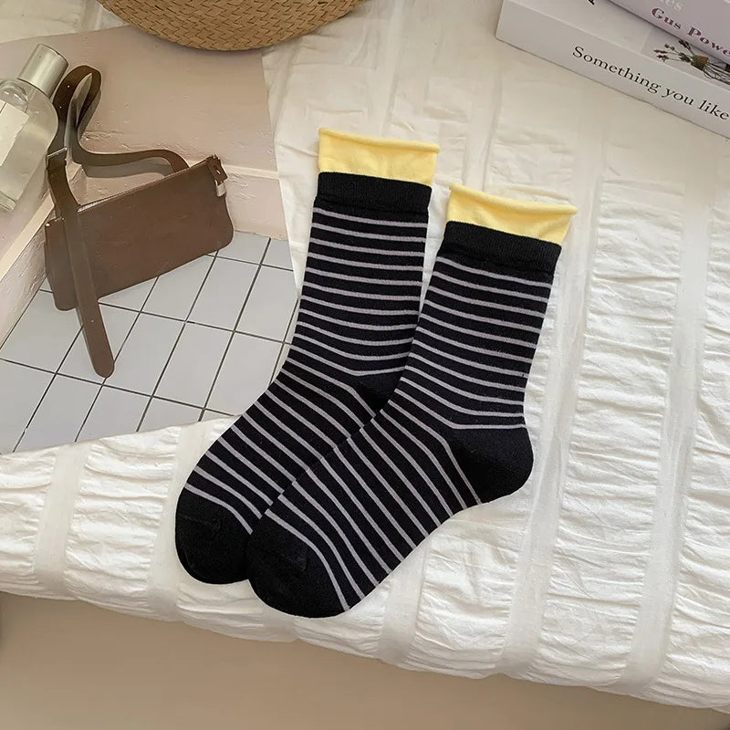 Colourblock Stripe Crew Socks