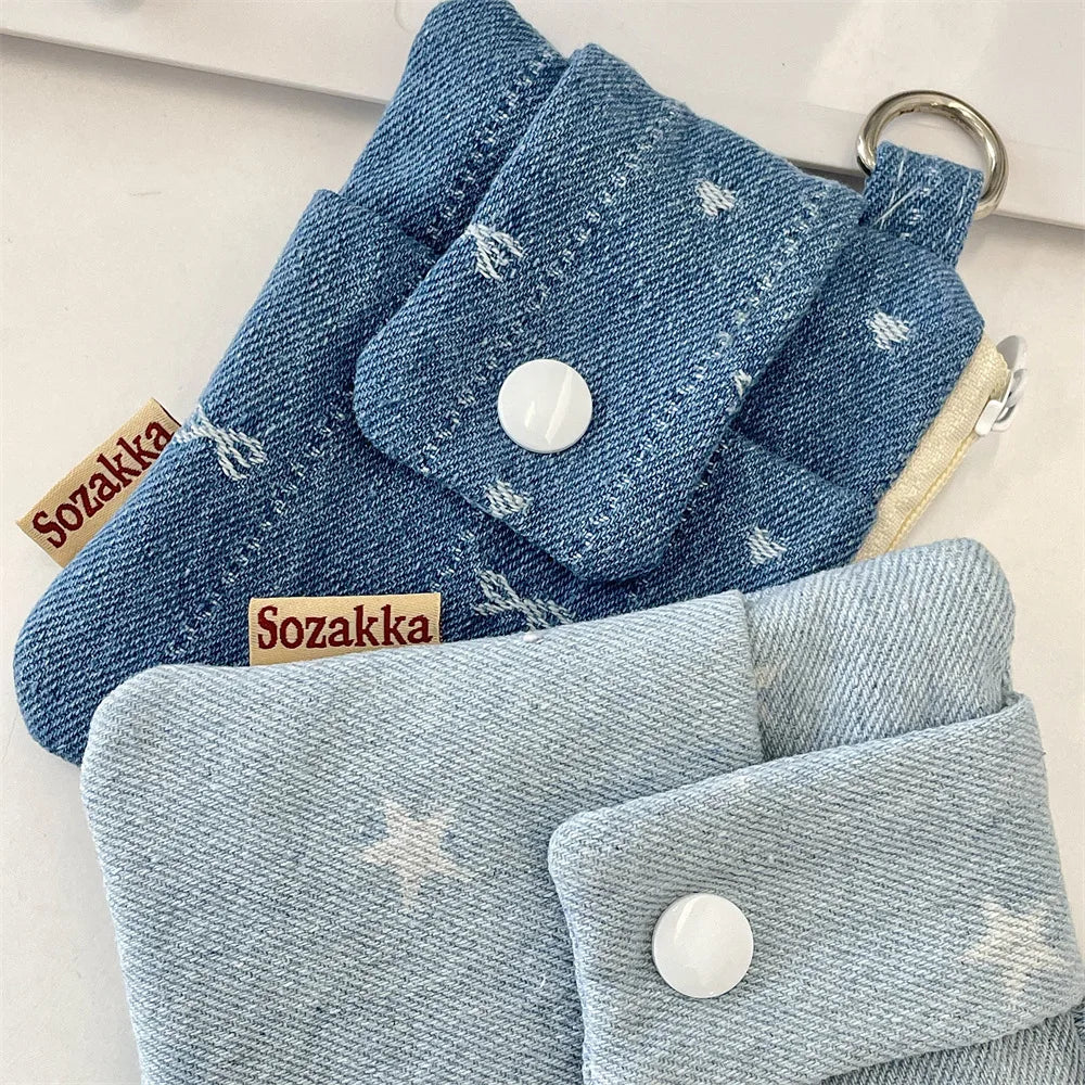Denim Mini Zipper Pouch