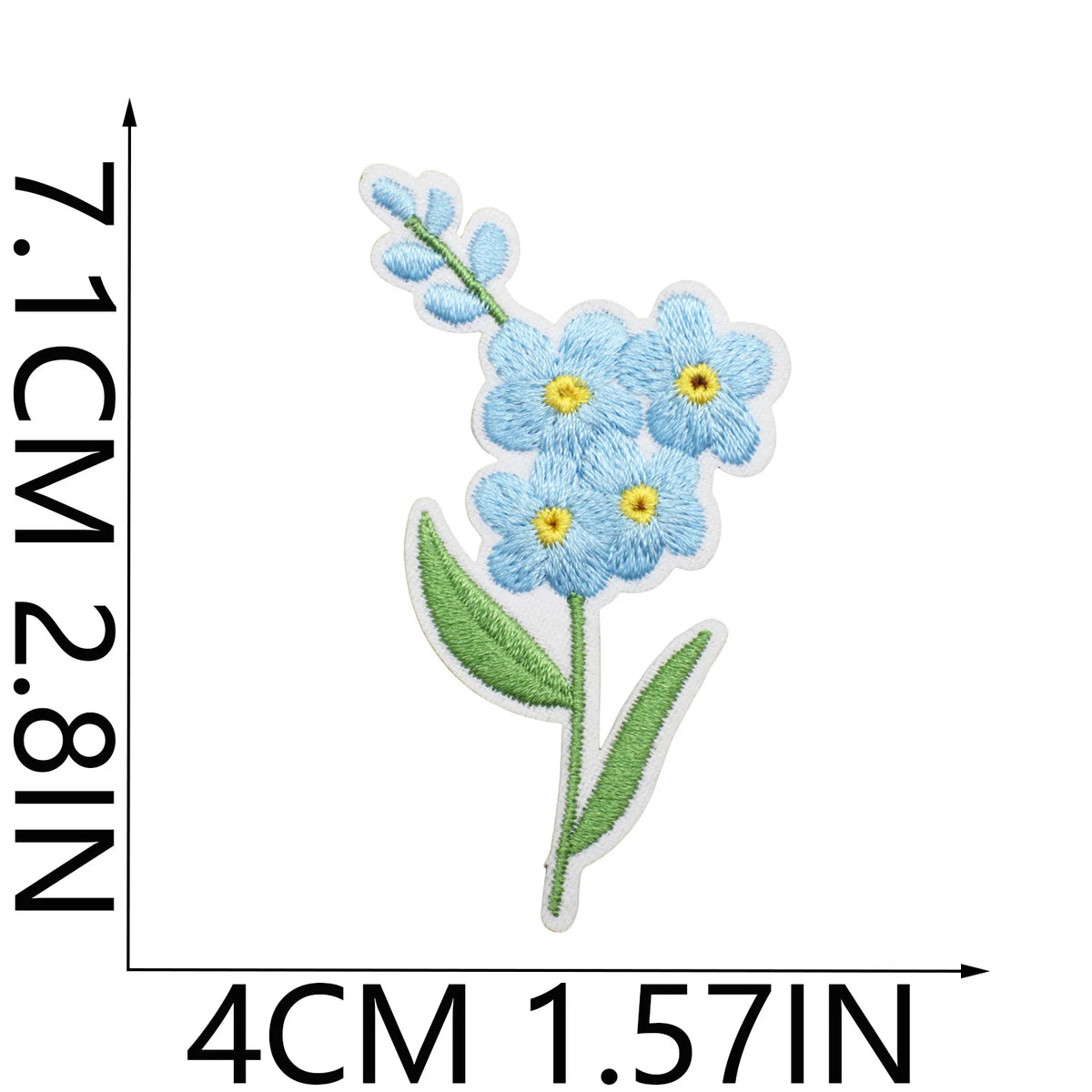 Embroidered Flower Garden Iron-On Patch