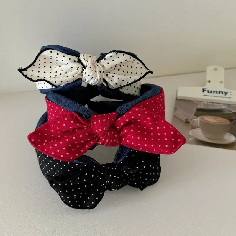 Polka Dot Bow Headband