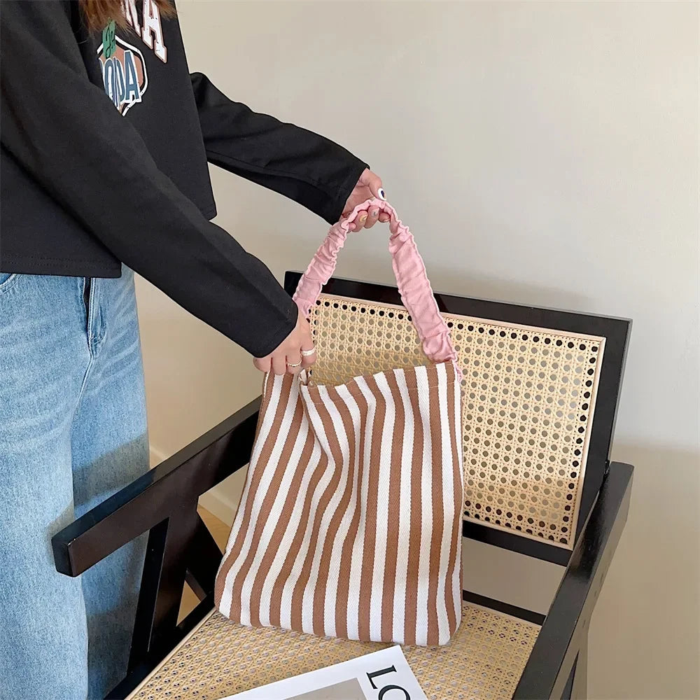 Ice Cream Stripe Pattern Shoulder Bag