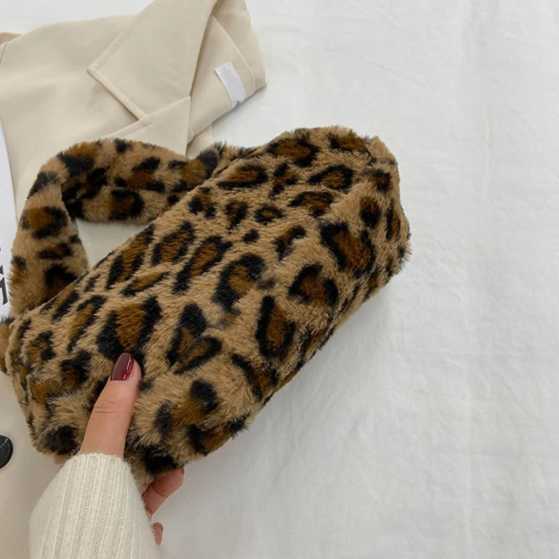 Faux Fur Animal Pattern Purse