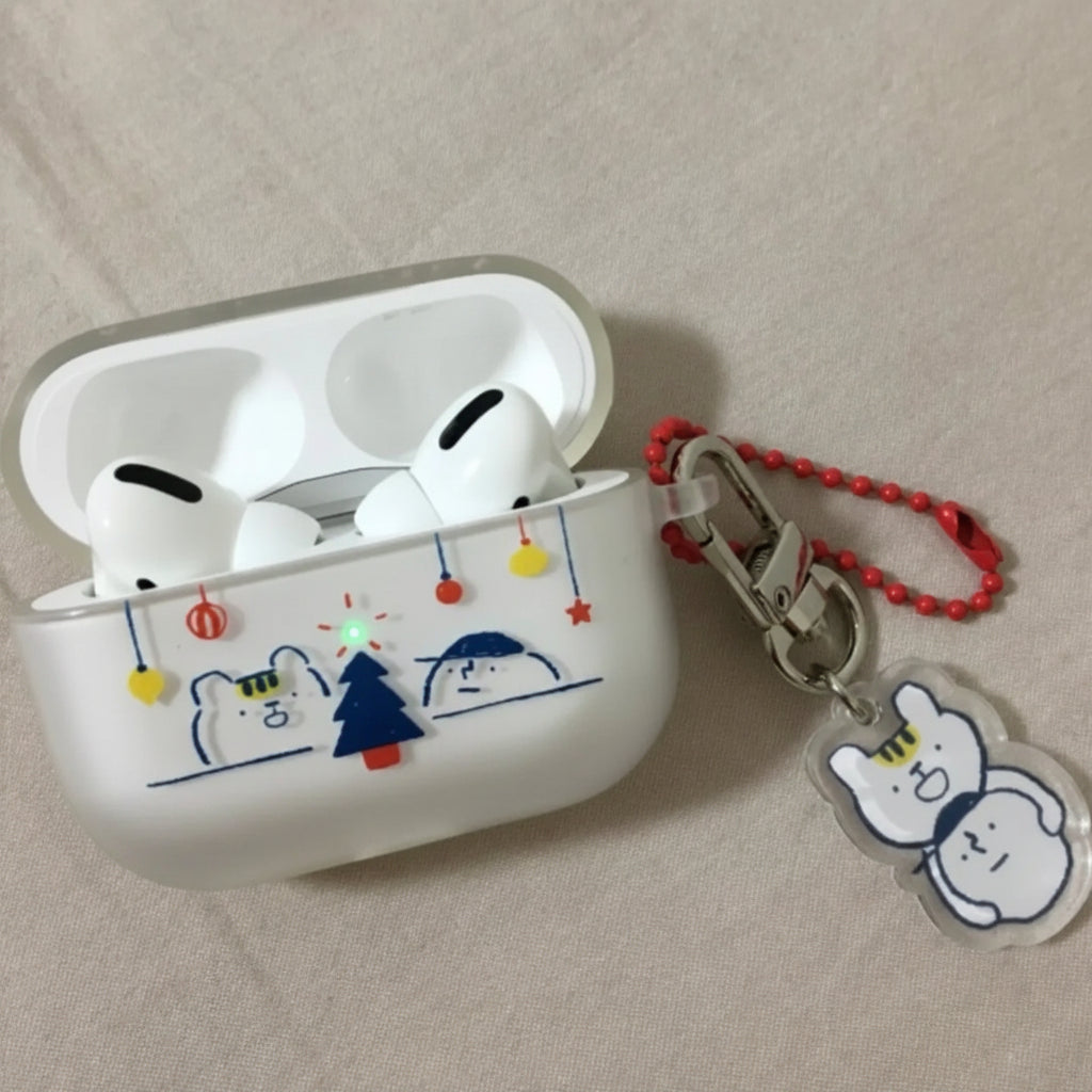 Ins Winter Lights on Tree Bear Soft Clear Earphone Case For AirPods 4 1 2 3 Pro Wireless Bluetooth Headset TPU  Protective Cover - Ice Cream Cake