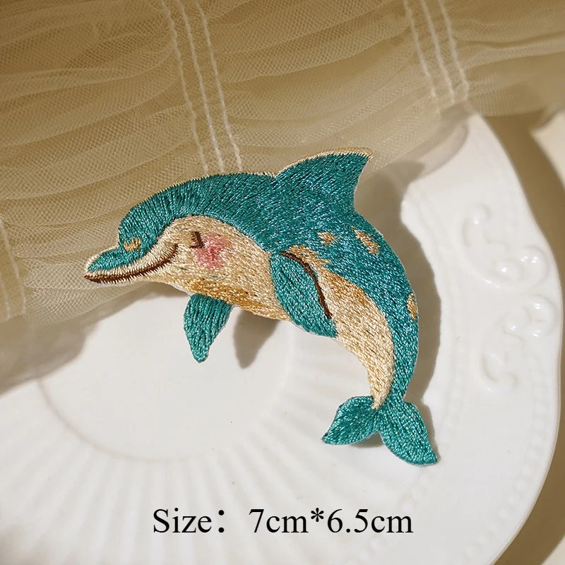 Sealife Embroidered Iron-On Patch