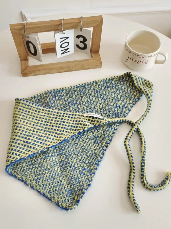 Waffle Knit Bonnet Scarf