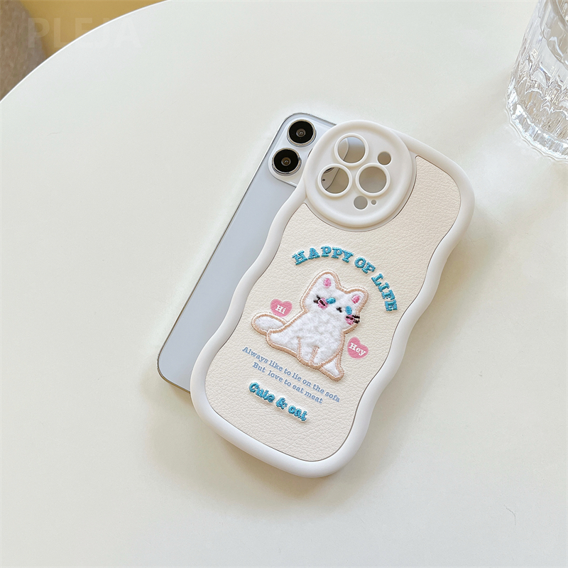 Embroidered Cute Cat iPhone Case