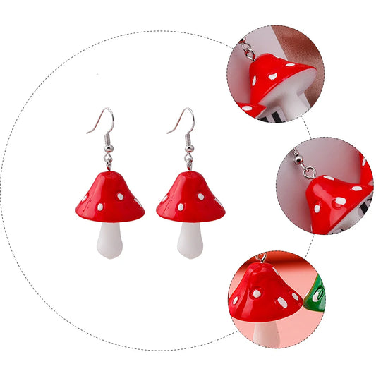 Cap Mushroom Earrings - Ice Cream Cake