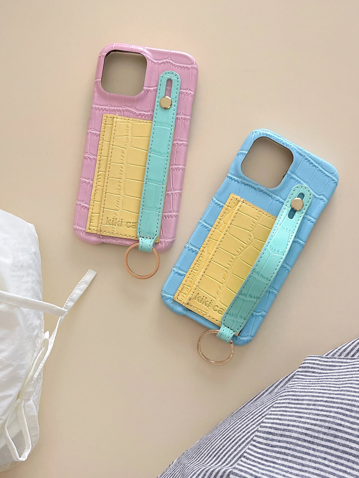 80 Pastels Crocodile Patchwork iPhone Case