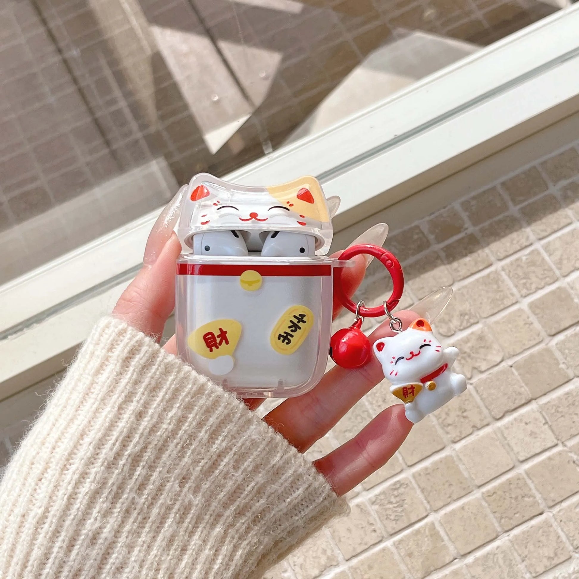 Cute cat rich happy new year cartoon shockproof earphone case lucky cover for apple airpods 4 1 pro 2nd 2 3 capa - Ice Cream Cake