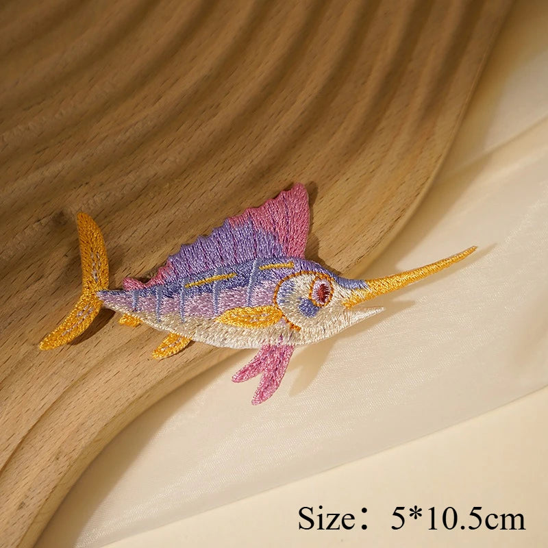 Sealife Embroidered Iron-On Patch