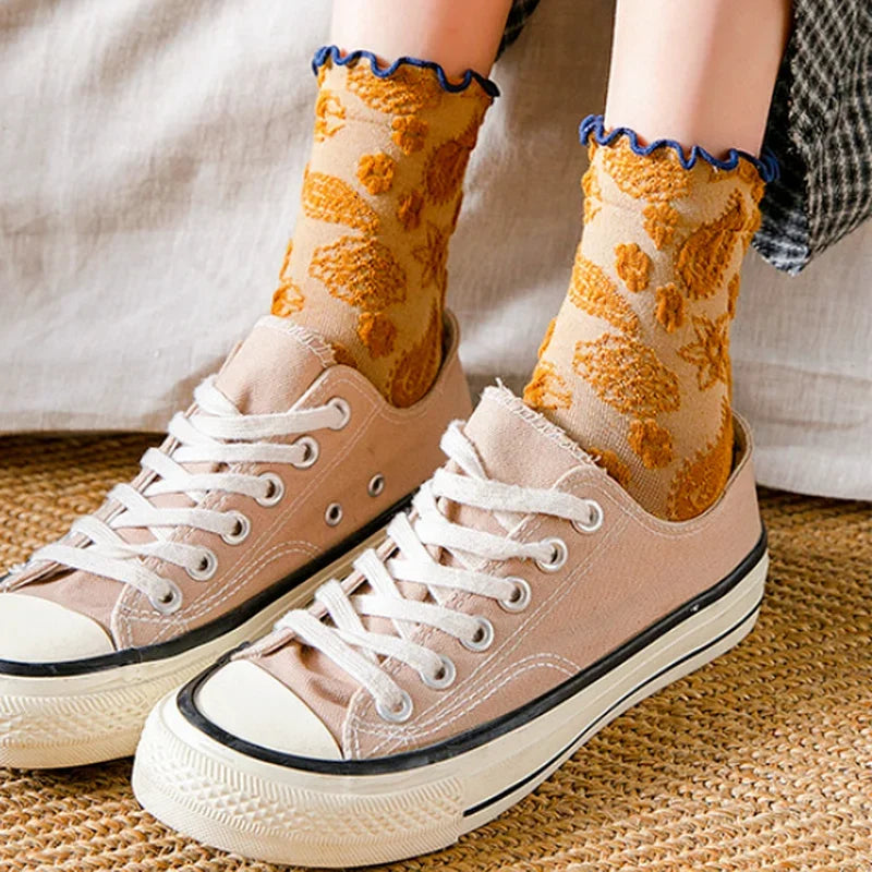 Autumnal Texture Crew Socks