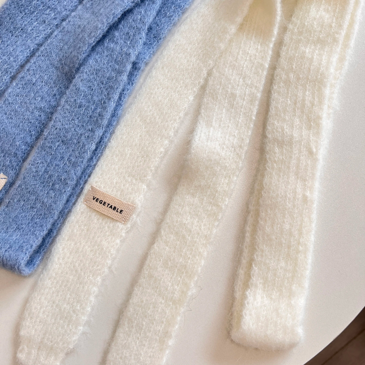 Pastel Colour Knitted Skinny Scarf