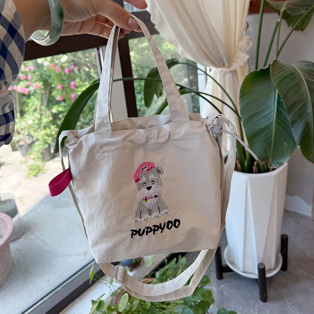 Puppy Dog Applique Mini Tote - Ice Cream Cake