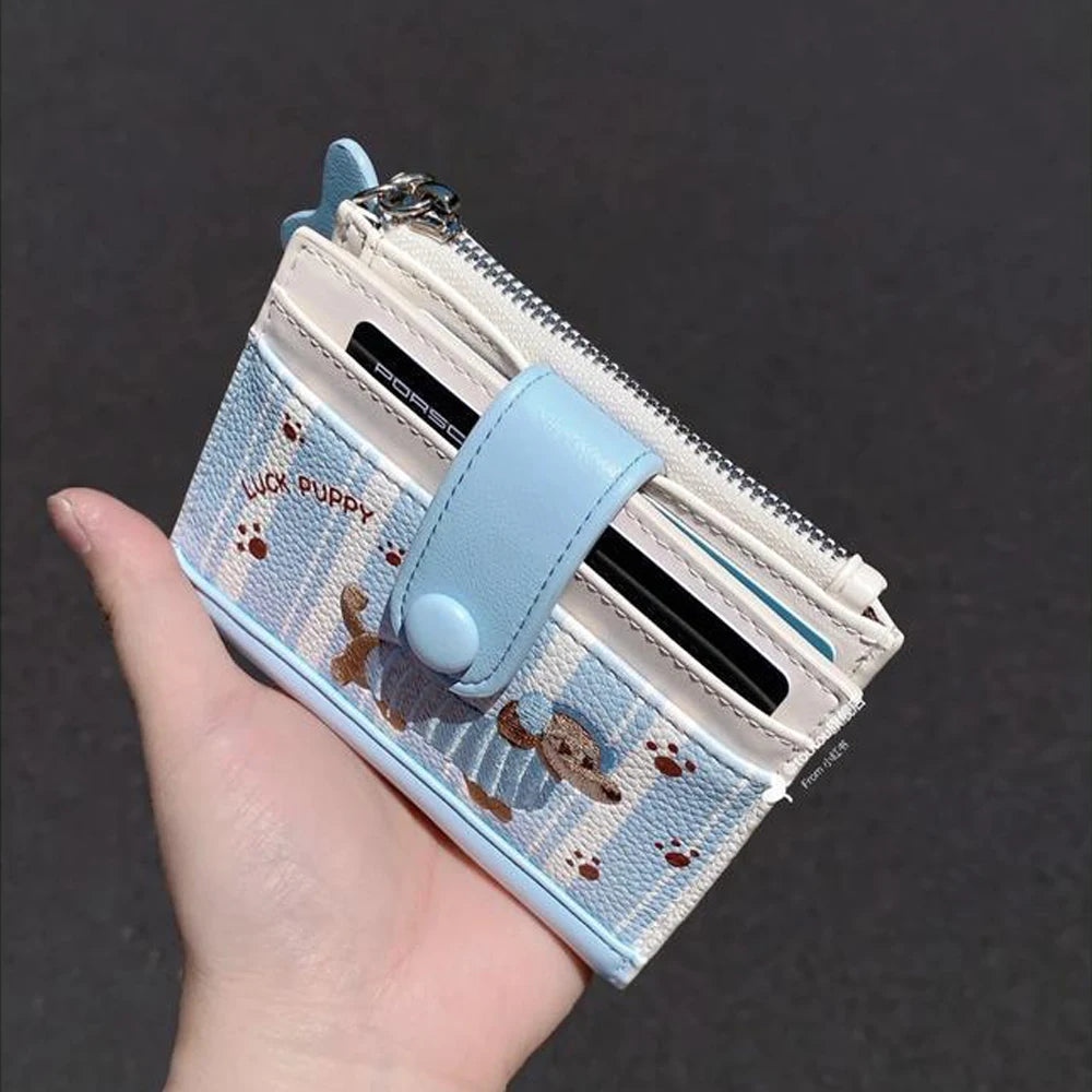 Stylish Sausage Dog Embroidery Pass Case Wallet