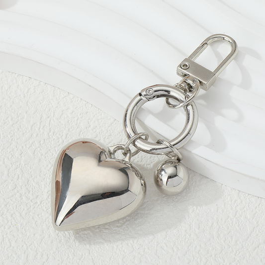 Silver Heart Bell Clip On Charm