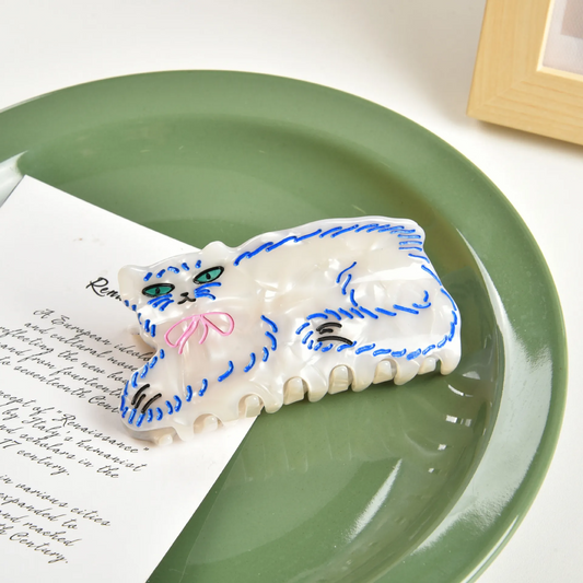 Pretty Kitty Acrylic Hair Claw Clip