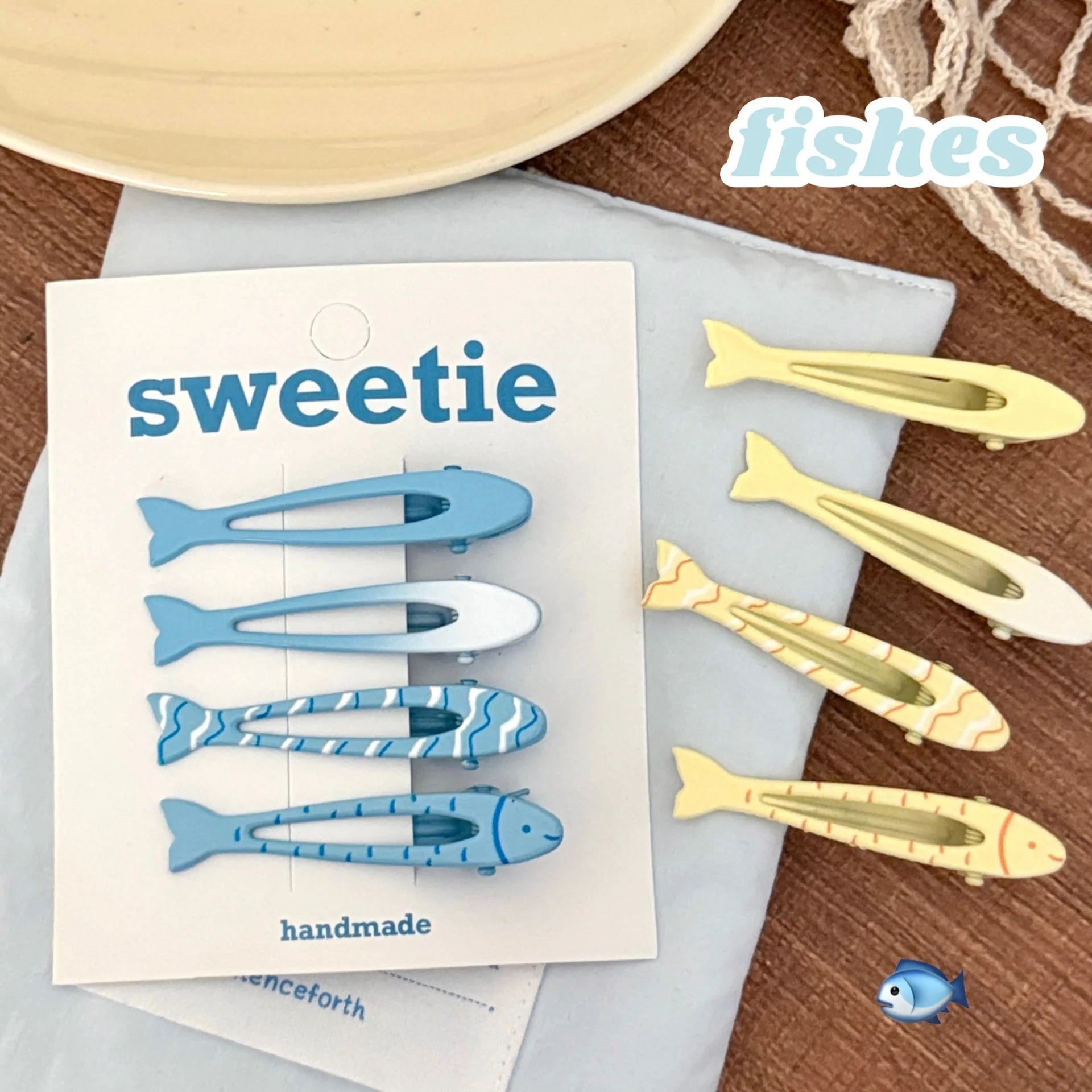 Sardine Hair Clips, Set of 4 - Ice Cream Cake