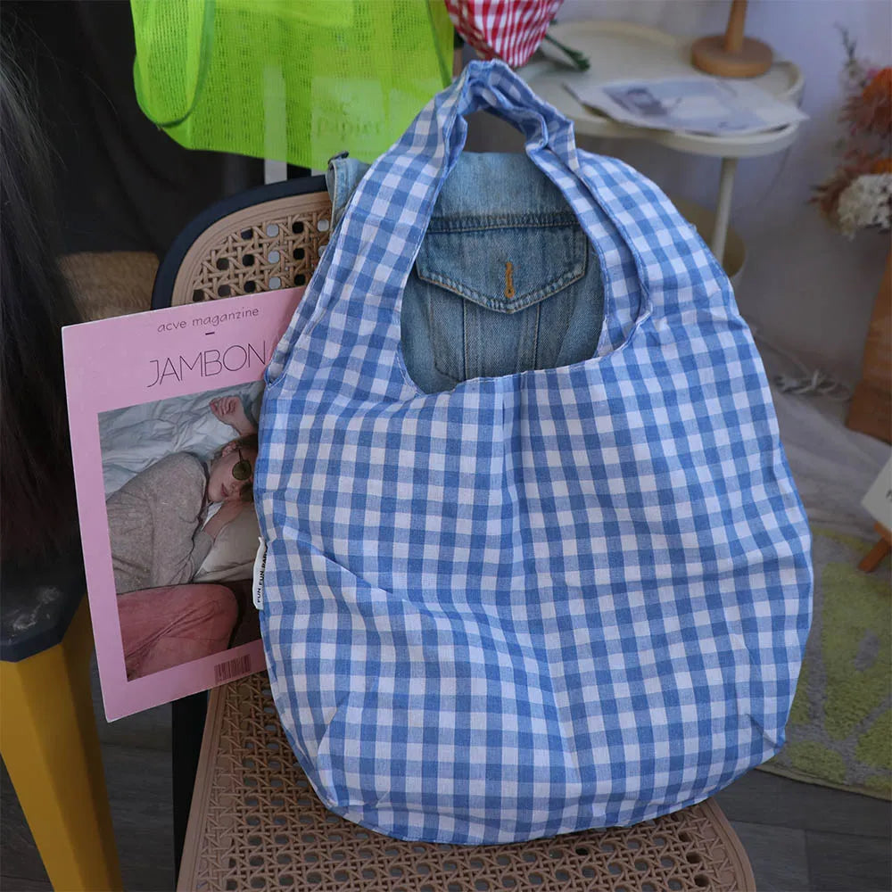 Gingham Tote Bag (4 Colours) - Ice Cream Cake