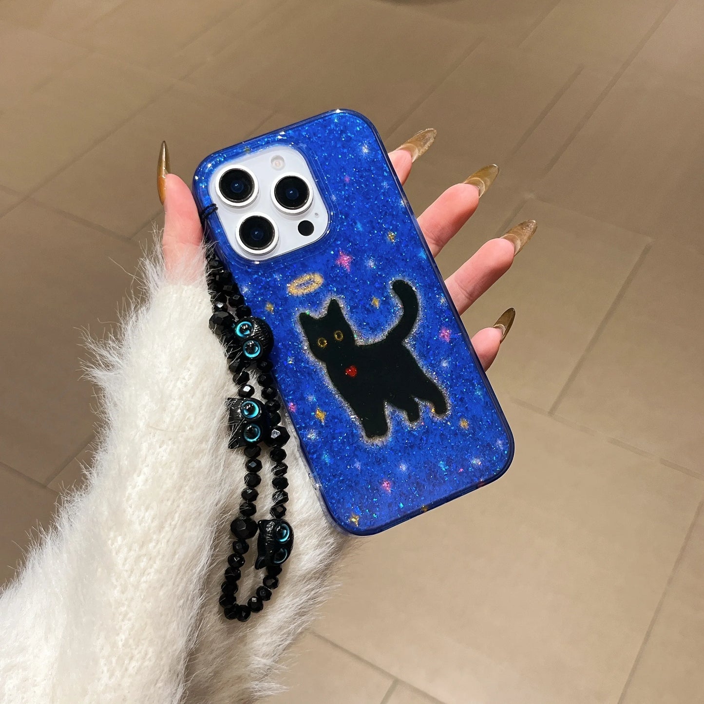 Sparkle Starry Cat iPhone Case