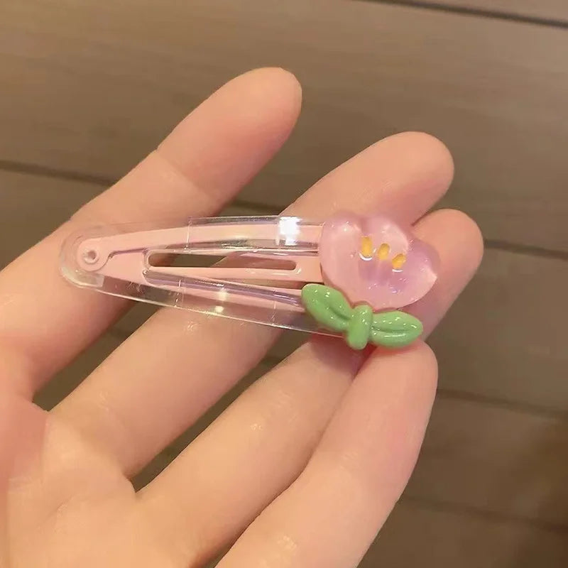 Rubber Duckie/Pink Tulip Hair Clip Sets