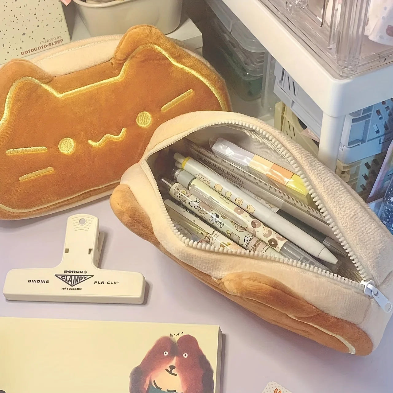 Caramel Pencake Cat Pencil Case - Ice Cream Cake