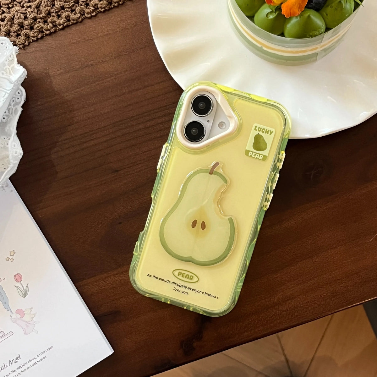 Korea Cute Unique 3D Apple Pear Clear Phone Case for IPhone 16 15 14 Pro Max Anti-Fall Shockproof Protective Soft Shell - Ice Cream Cake