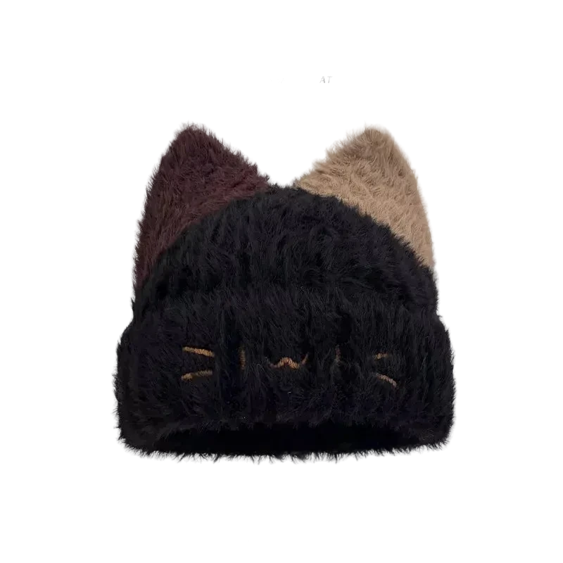 Kitty Cat Knit Beanie Hat