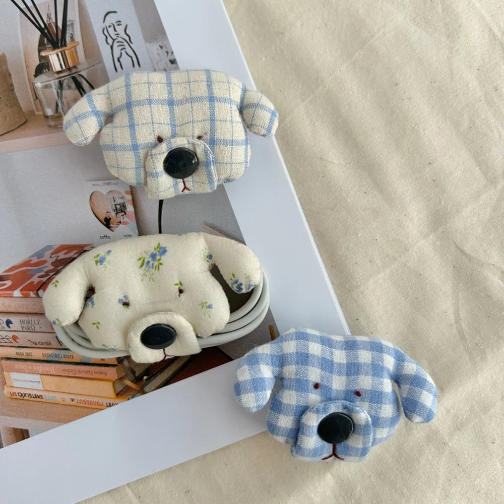 Data Cable Organiser Clip Headphone Cable Organiser New Puppy Shape Charging Cable Binding Strap Fabric Storage Box Supplies - Ice Cream Cake