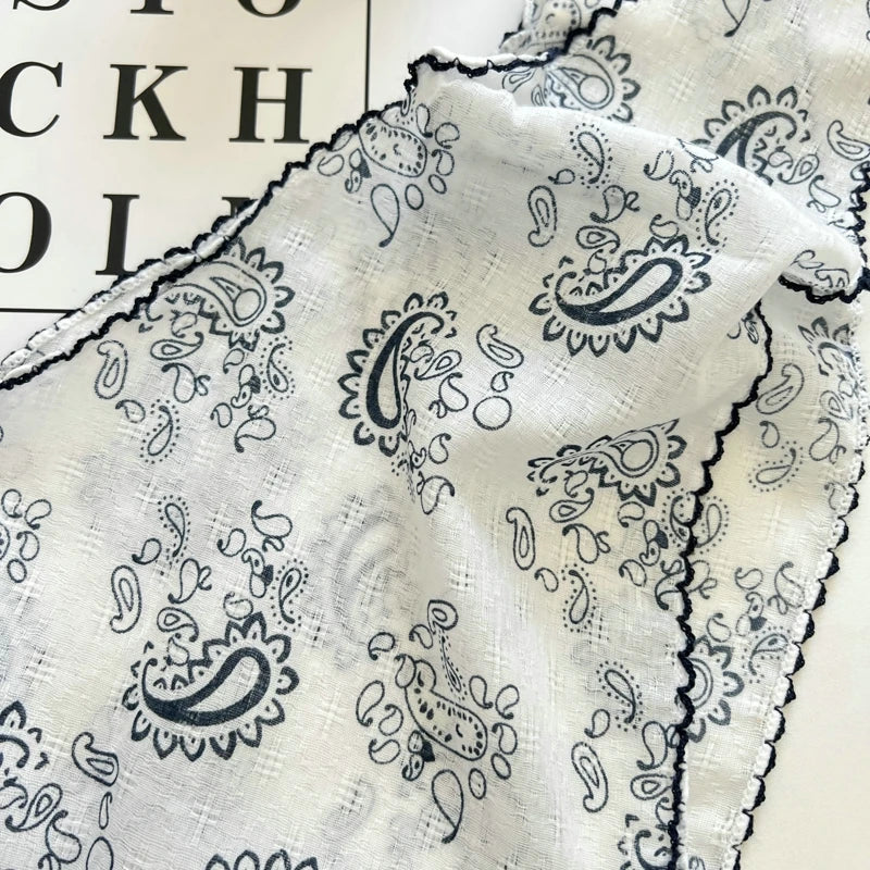 Floral Print Cottagecore Scarf - Ice Cream Cake