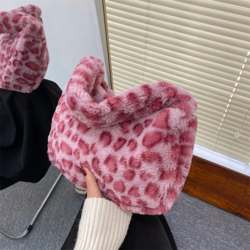 Faux Fur Animal Pattern Purse
