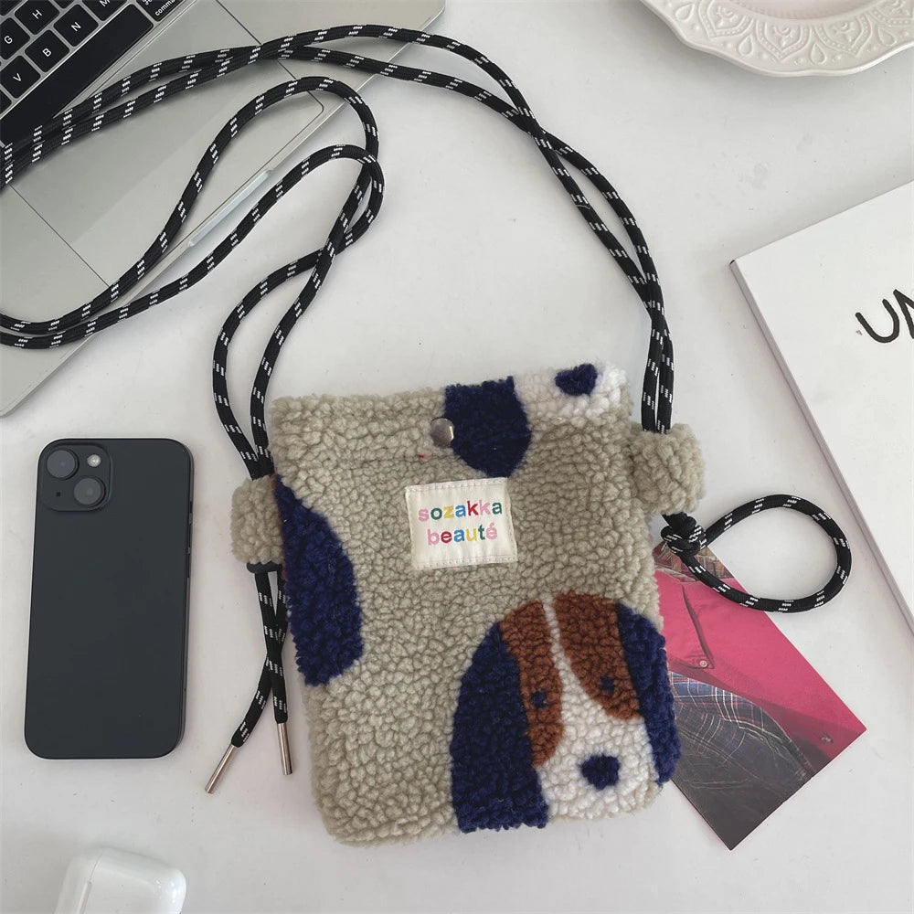 Teddy Fur Plush Pattern Shoulder Bag