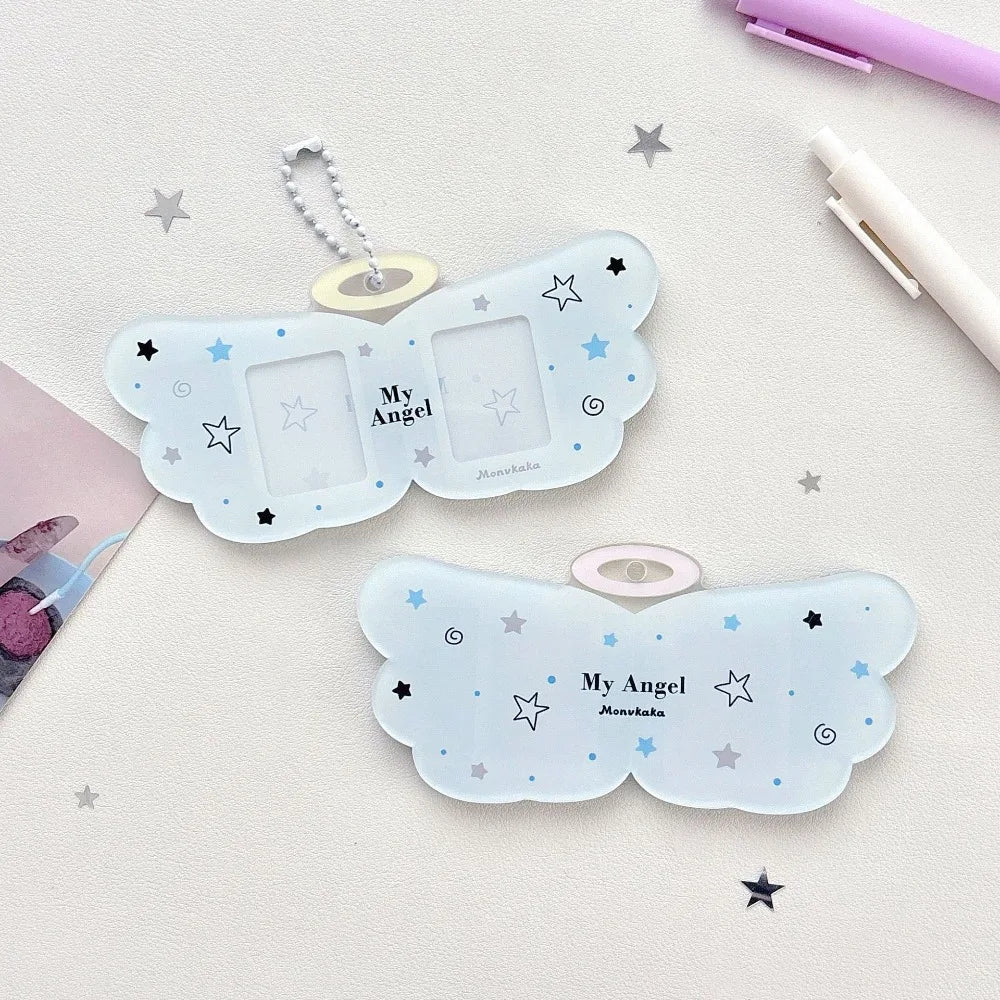 INS Angel Wings Card Sleeve Pendant Bag Pendant DIY Design Card Cover Clear Photocard Holder - Ice Cream Cake