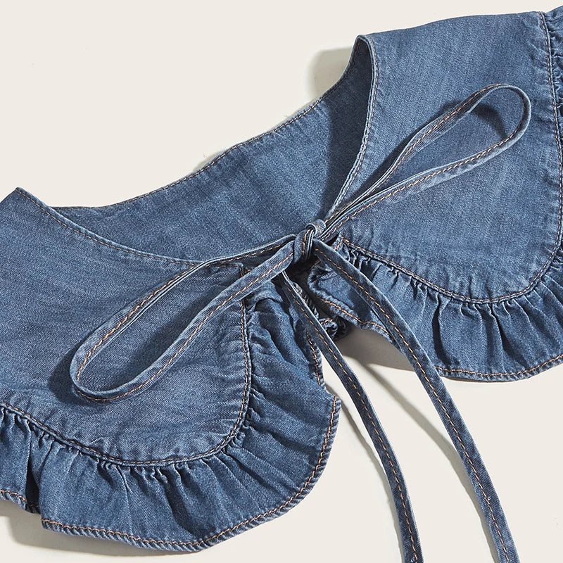 Denim Detachable Fill Collar