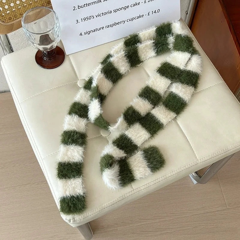 Fluffy y2K Skinny Scarf