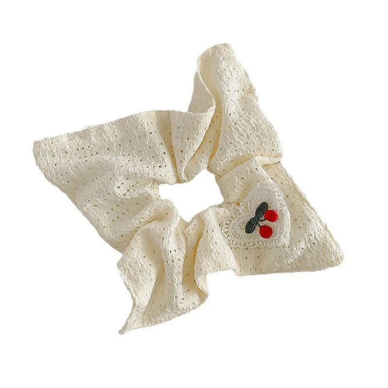 Lace Doily Style Cherry Detail Scrunchie