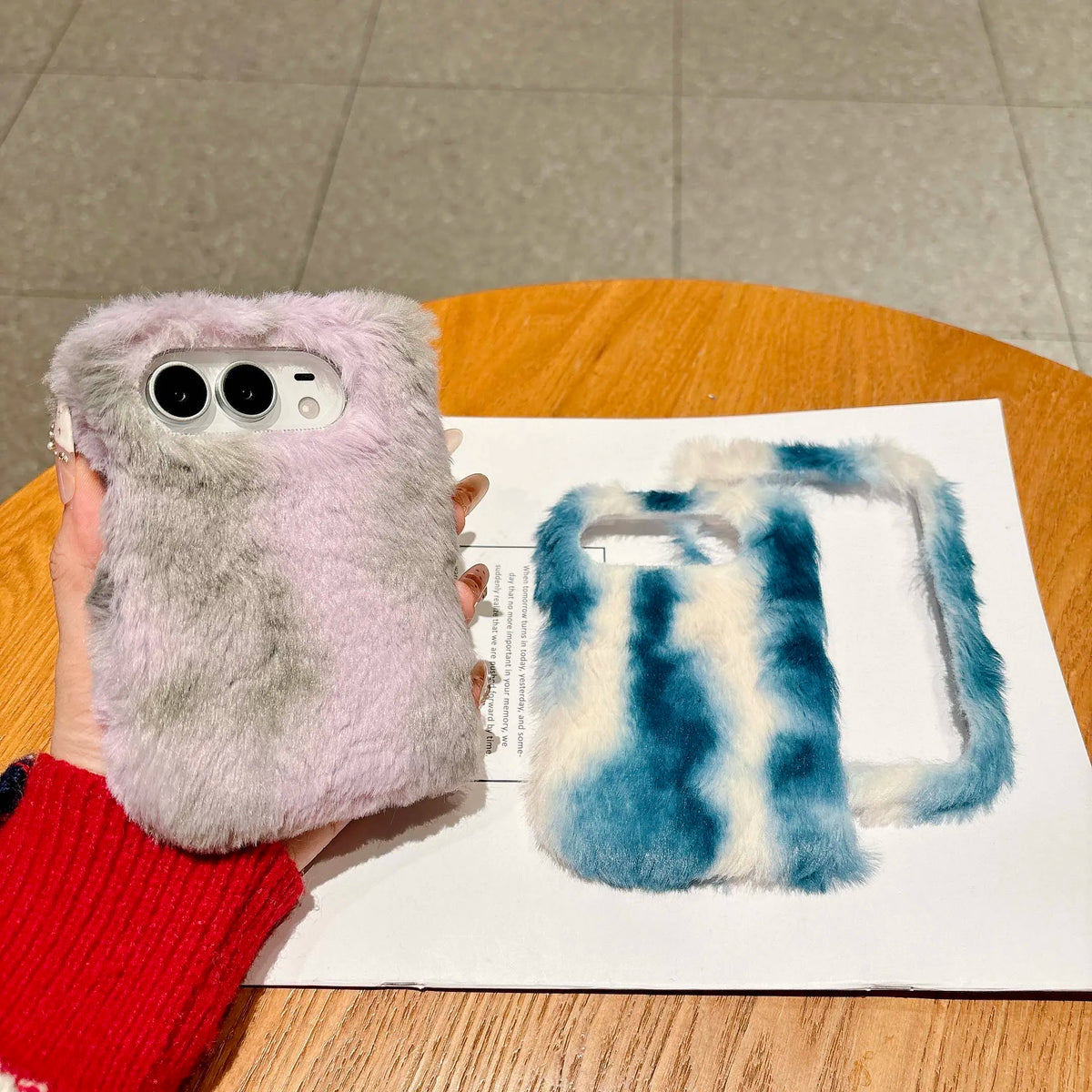 Gradient Plush Case for iPhone Duo