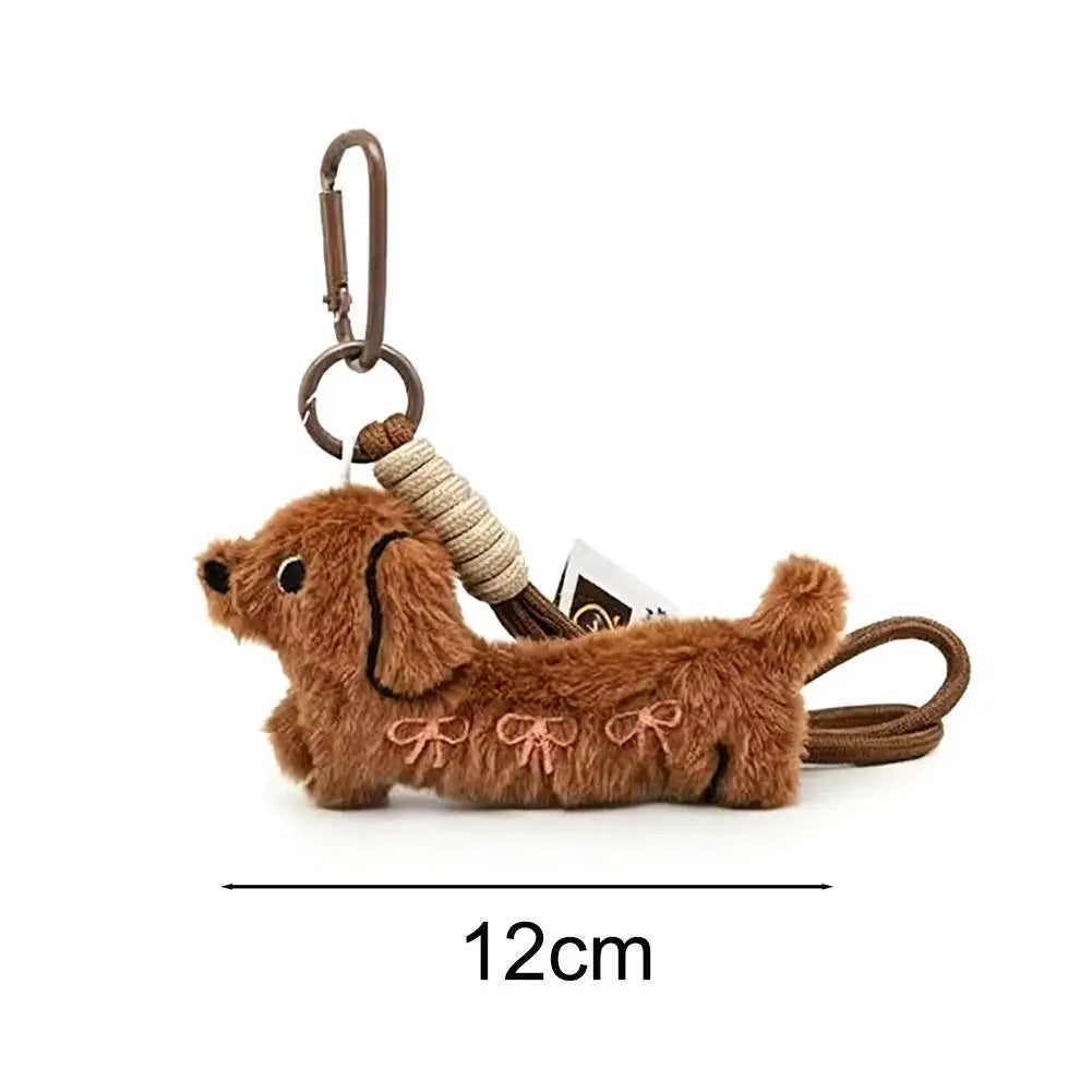 1PCS Cute Key Pendant Bag Hanging Decoration Gift Cartoon Animal Dog Dachshund Plush Keychain Puppy Stuffed Keyring - Ice Cream Cake